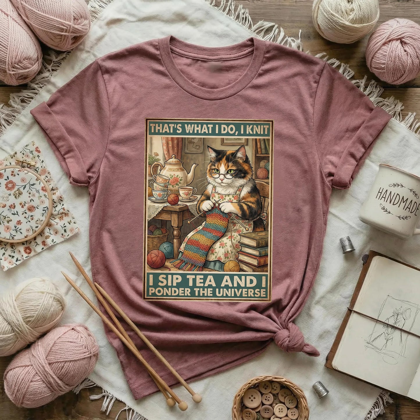 That’s What I Do: I Knit, I Sip Tea & I Ponder the Universe T-Shirt