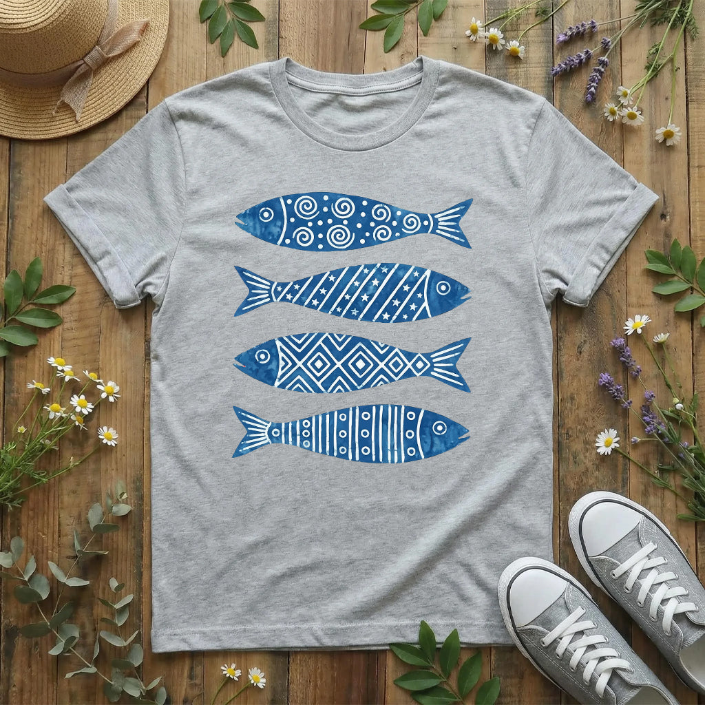 Indigo Folk Fish T-Shirt