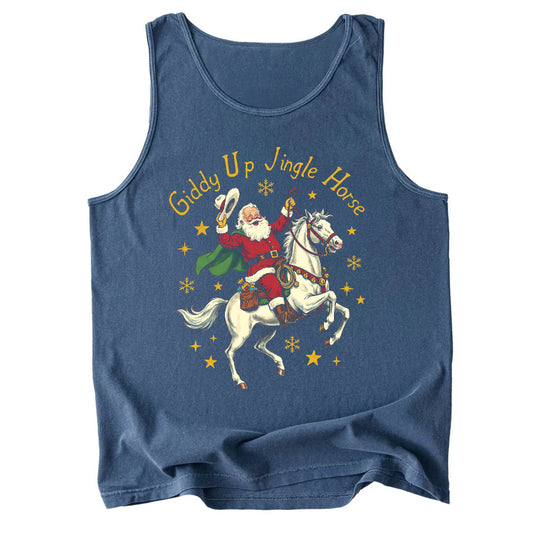 Giddy Up Jingle Horse Comfort Colors Tank Top