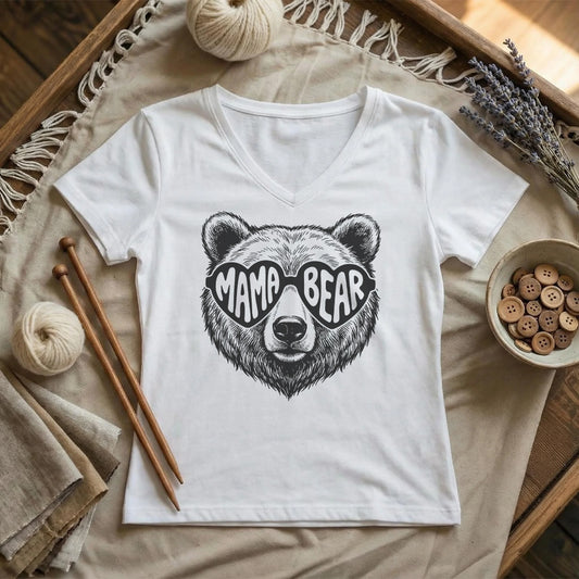 Mama Bear Lady V-neck
