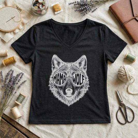 Mama Wolf Lady V-neck