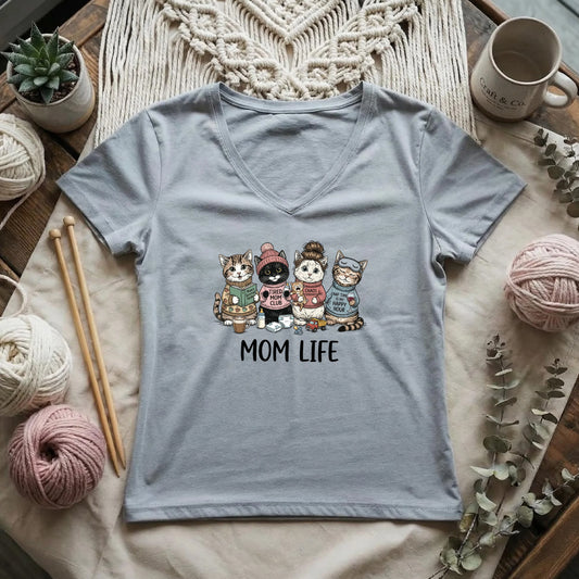 Mom Cats Lady V-neck