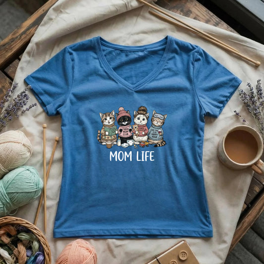 Mom Cats Lady V-neck