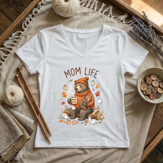 Mom Bear Lady V-neck