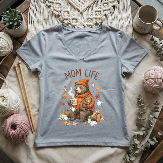 Mom Bear Lady V-neck