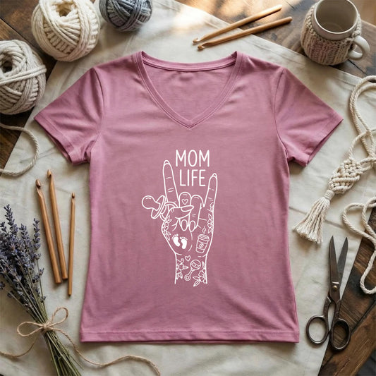 Mom Rock Lady V-neck