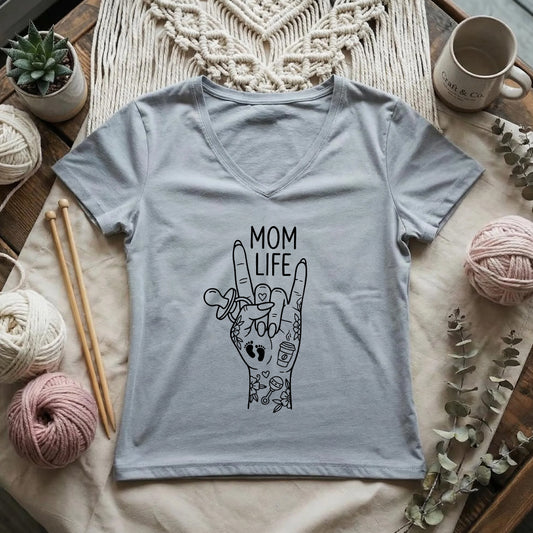 Mom Rock Lady V-neck