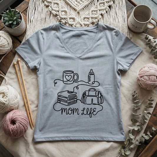 Coffee, Baby, Repeat Lady V-neck