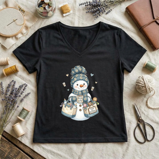 Winter Mom Life Lady V-neck