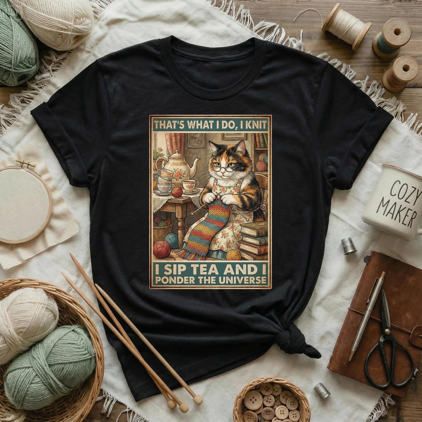 That’s What I Do: I Knit, I Sip Tea & I Ponder the Universe T-Shirt