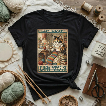 That’s What I Do: I Knit, I Sip Tea & I Ponder the Universe T-Shirt