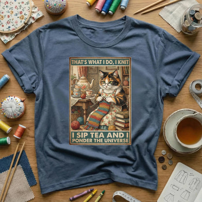 That’s What I Do: I Knit, I Sip Tea & I Ponder the Universe T-Shirt
