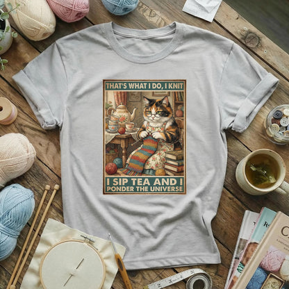 That’s What I Do: I Knit, I Sip Tea & I Ponder the Universe T-Shirt