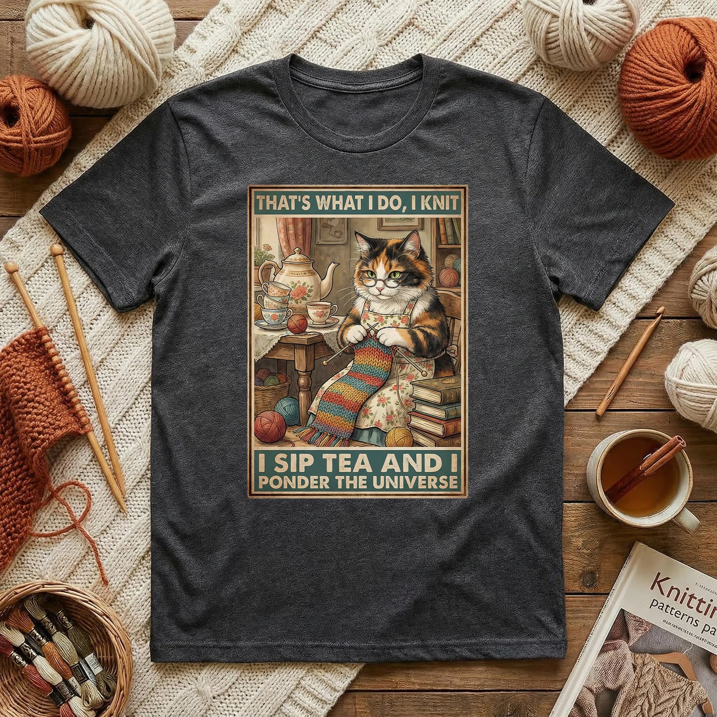 That’s What I Do: I Knit, I Sip Tea & I Ponder the Universe T-Shirt