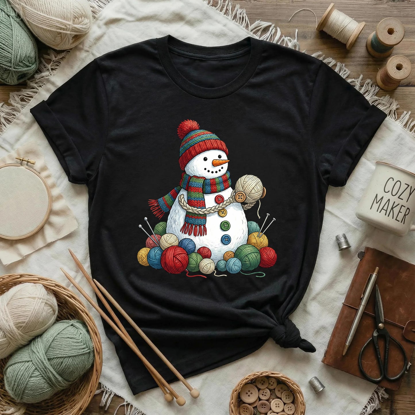 Yarn-Wrapped Snowman T-Shirt