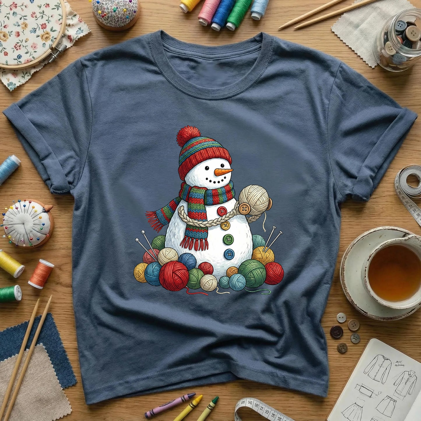 Yarn-Wrapped Snowman T-Shirt