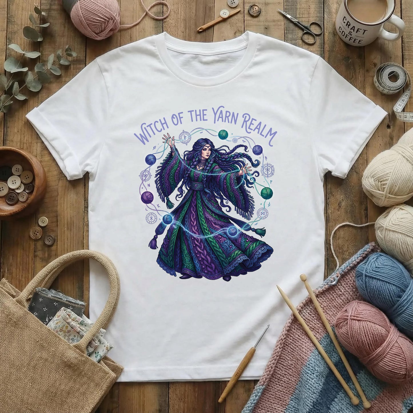 Witch of the Yarn Realm – Midnight Edition T-Shirt