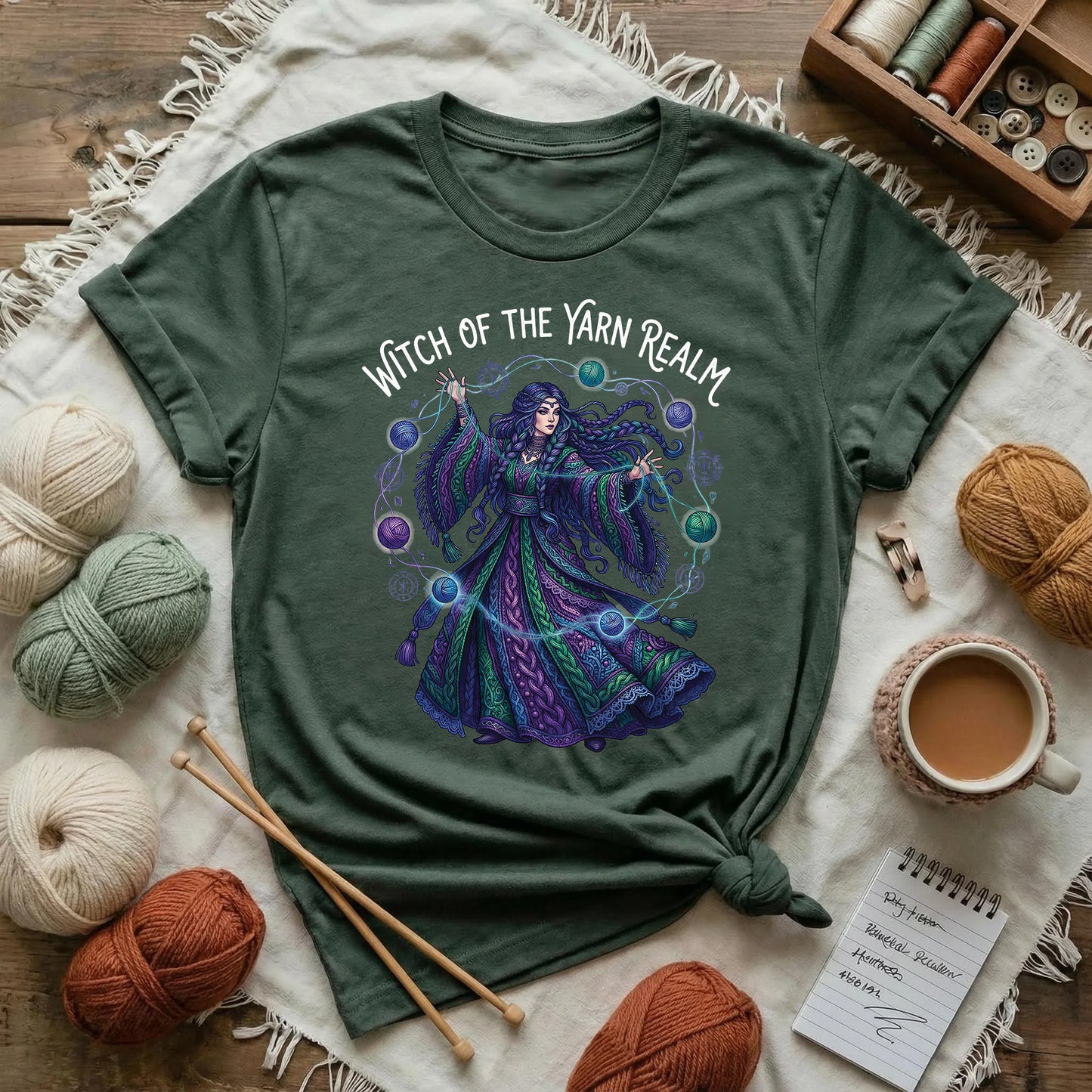 Witch of the Yarn Realm – Midnight Edition T-Shirt