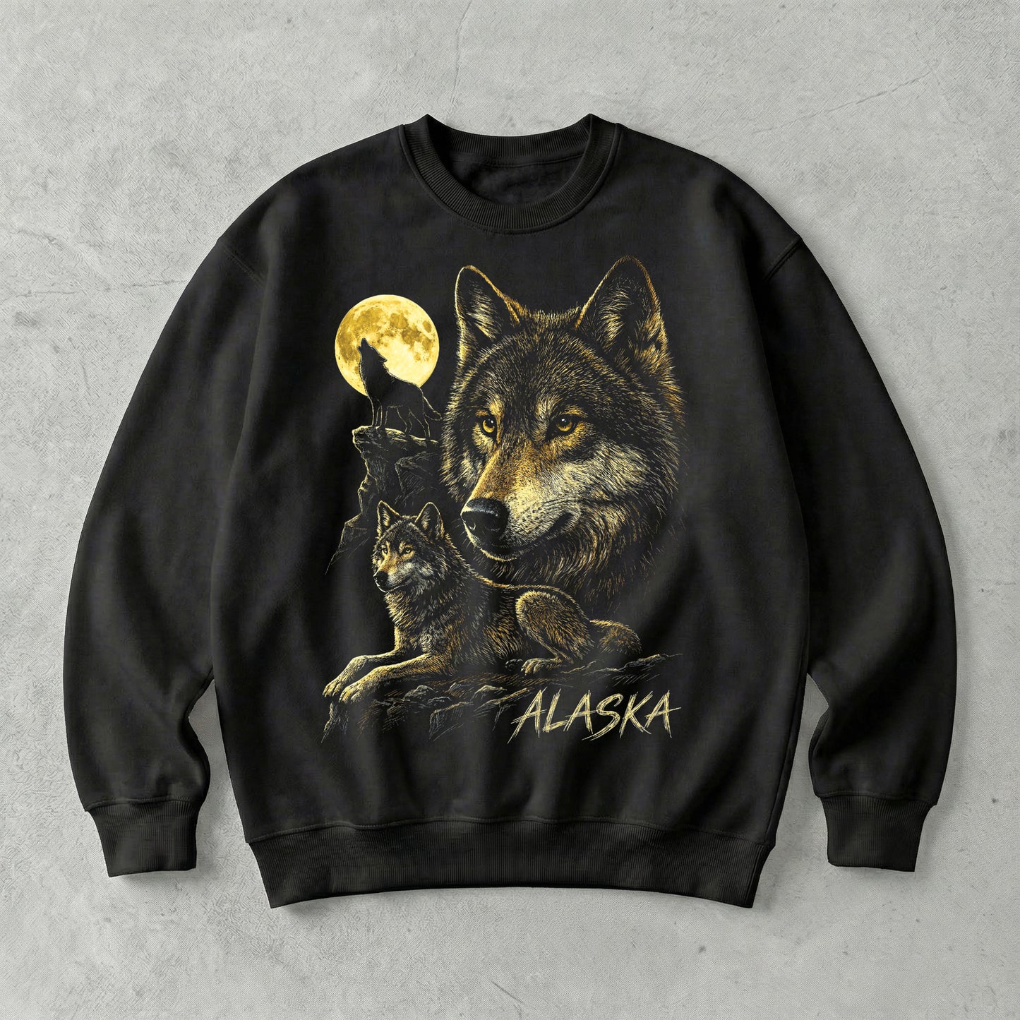 Alaska Moon Wolf Sweatshirt