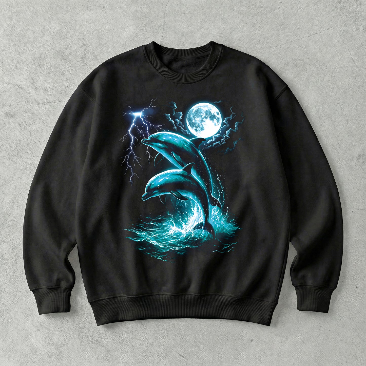 Electric Moon Dolphins Sweatshirt