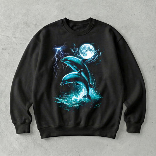 Electric Moon Dolphins Sweatshirt