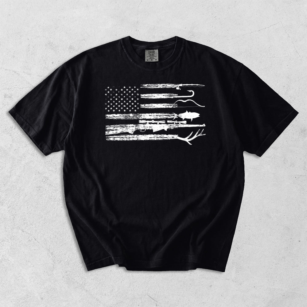 USA Flag Nature Comfort Colors T-Shirt
