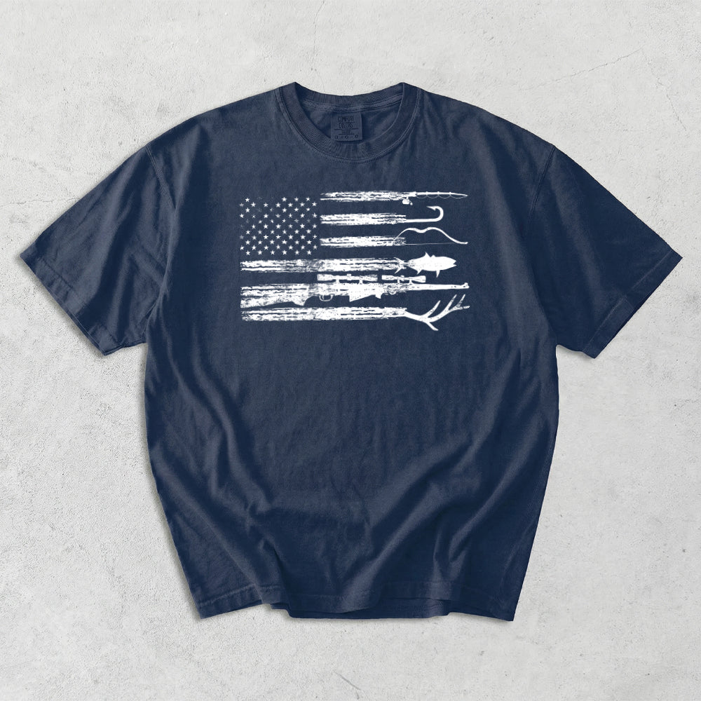 USA Flag Nature Comfort Colors T-Shirt