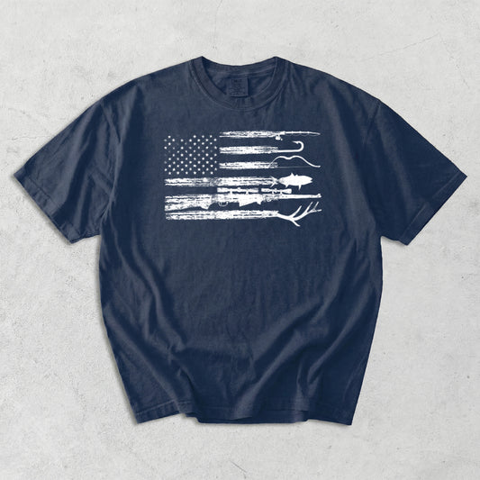 USA Flag Nature Comfort Colors T-Shirt