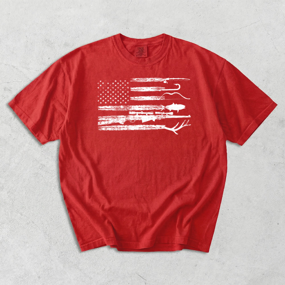 USA Flag Nature Comfort Colors T-Shirt