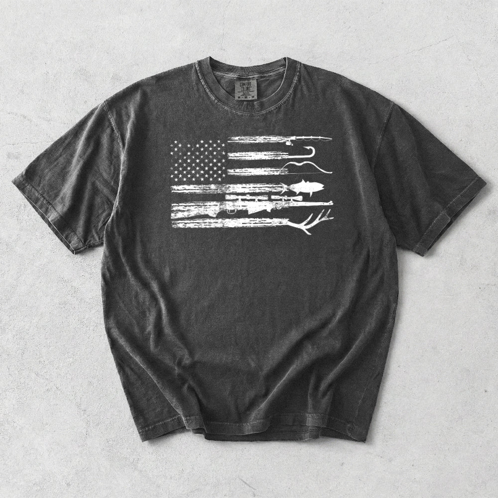 USA Flag Nature Comfort Colors T-Shirt