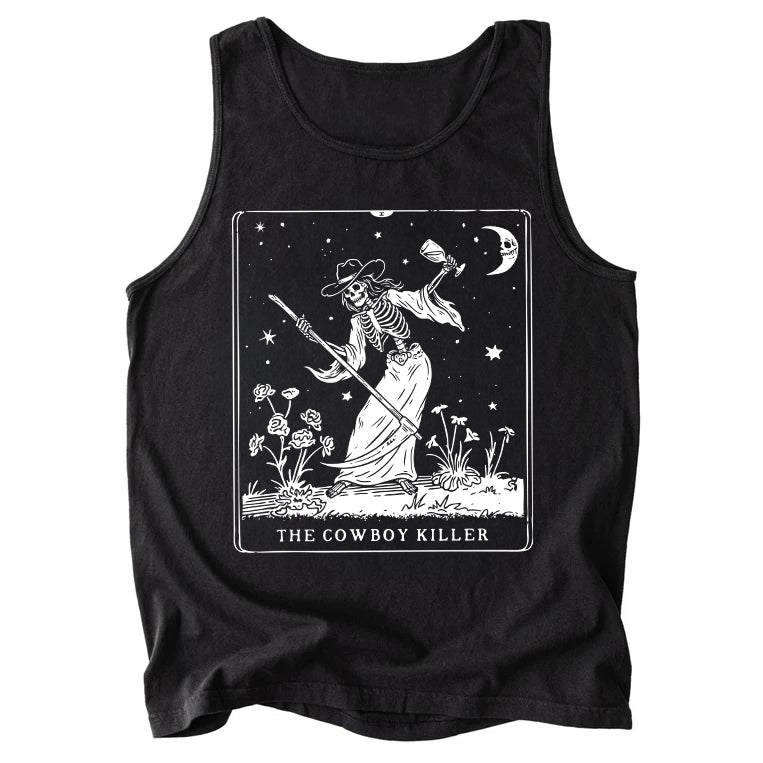 The Cowboy Killer Tarot Card Comfort Colors Tank Top