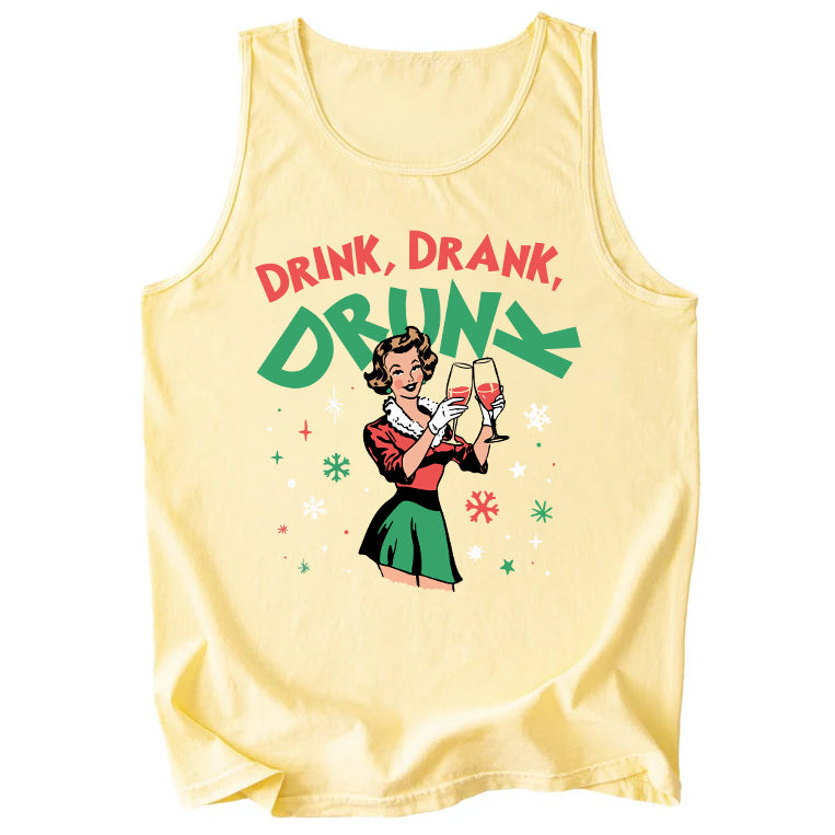 Drink Drank Drunk Comfort Colors Tank Top
