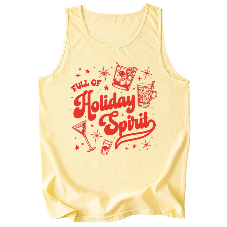 Full of Holiday Spirit Comfort Colors Tank Top