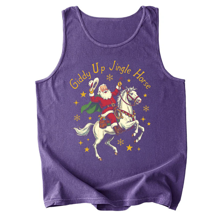 Giddy Up Jingle Horse Comfort Colors Tank Top