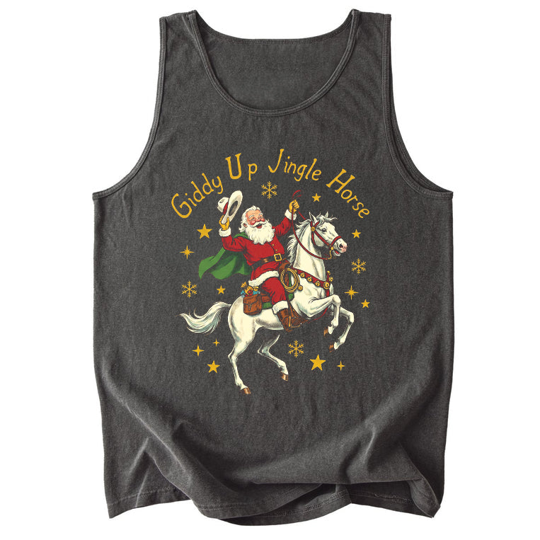Giddy Up Jingle Horse Comfort Colors Tank Top