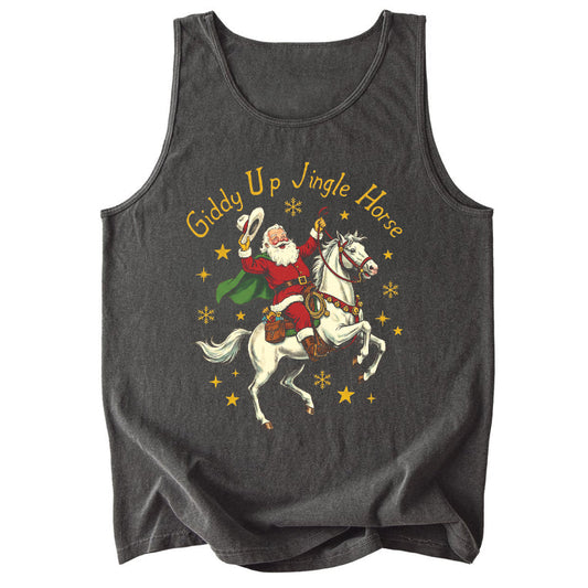 Giddy Up Jingle Horse Comfort Colors Tank Top