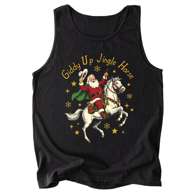 Giddy Up Jingle Horse Comfort Colors Tank Top